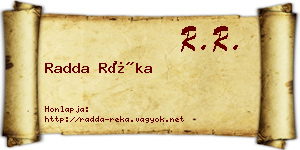 Radda Réka névjegykártya